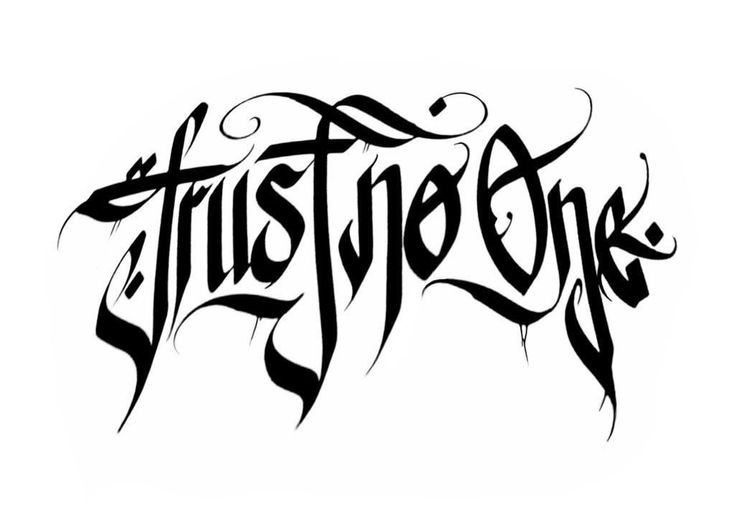 Ozdobny projekt letteringowy Trust No One
